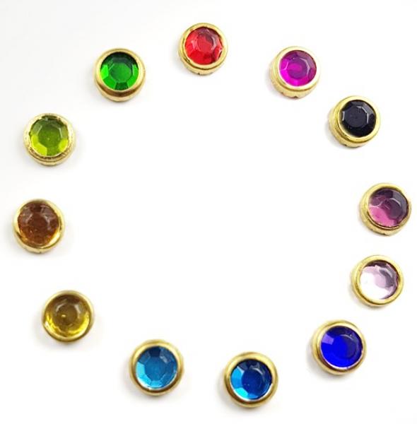 Strasssteine 4mm, mit Goldring